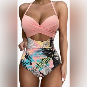 Sexy Criss Cross Push Up One Piece Bathing Suit